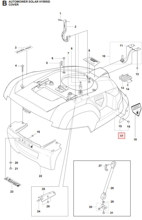 Body Kit Soalr Hybrid 5100967-03 in the group Spare Parts Robotic Lawn Mower / Spare parts Husqvarna Automower® Solar Hybrid / Automower Solar Hybrid - 2014 at GPLSHOP (5100967-03)