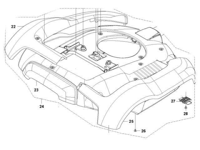 Body R160 in the group Spare Parts Robotic Lawn Mower / Spare parts Gardena R160 / Gardena R160 - 2015 at GPLSHOP (5100967-04)