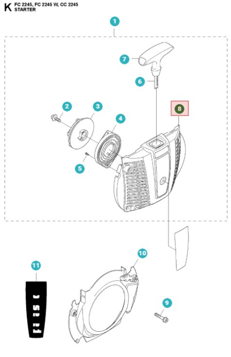 Starter housing Jonsered CC2245, FC2245 in the group  at GPLSHOP (5229360-01)