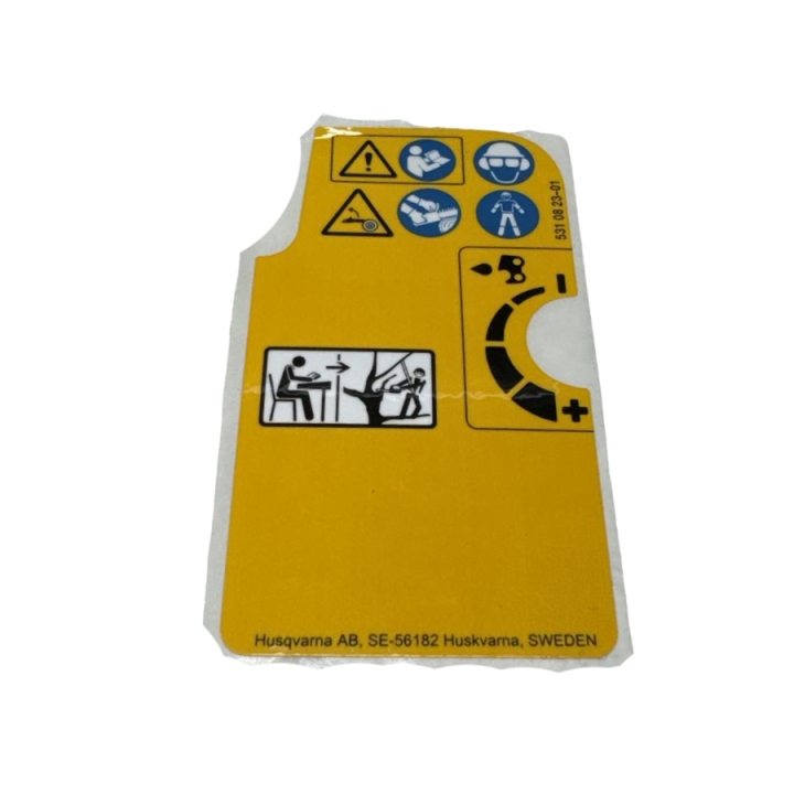 Label Warning 5310823-01 in the group Spare Parts / Spare parts Chainsaws / ➤500 Series / Spare parts Husqvarna T542i XPG at GPLSHOP (5310823-01)