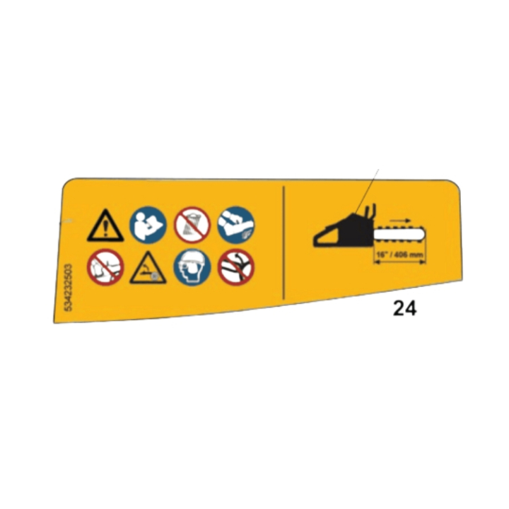 Label Warning 16Ãƒâ€š Bar 5342325-03 in the group Spare Parts / Spare parts Chainsaws / Spare parts Husqvarna 240i at GPLSHOP (5342325-03)