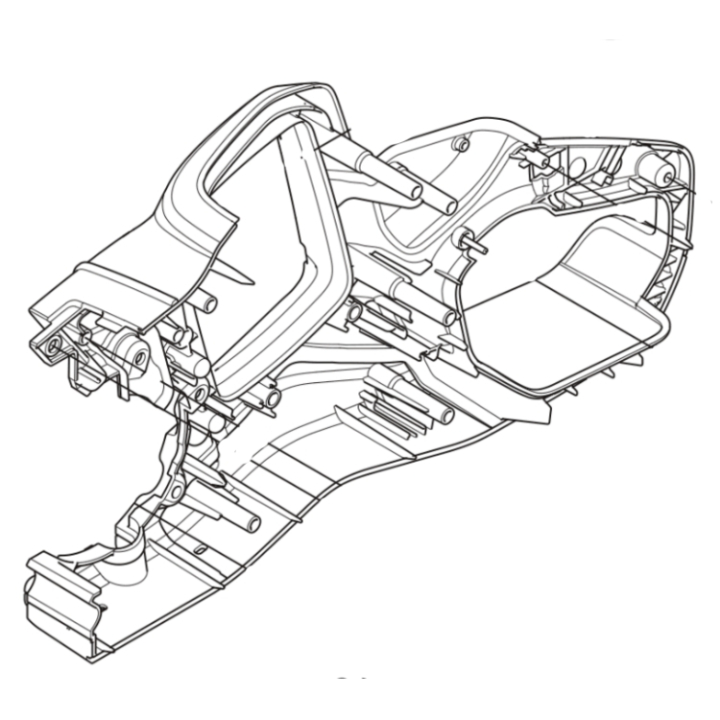 Right chassis in the group Spare Parts / Spare parts Chainsaws / ➤500 Series / Spare parts Husqvarna 550i XPG at GPLSHOP (5461490-01)