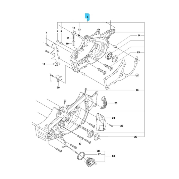 Crankcase Kpl 5753802-20 in the group Spare Parts / Spare parts Chainsaws / ➤500 Series / Spare parts Husqvarna 556 at GPLSHOP (5753802-20)