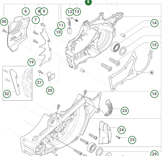Crankcase assembly 560Xp/XPG met in the group  at GPLSHOP (5753802-25)