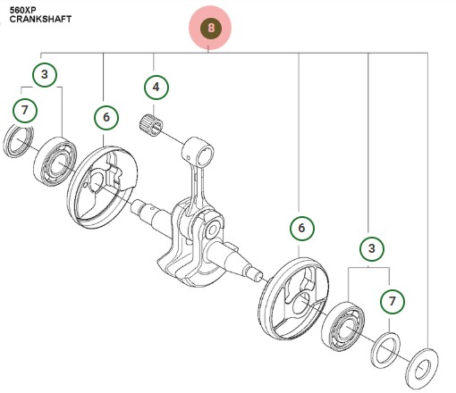 Crankshaft kit small sms in the group  at GPLSHOP (5755452-20)