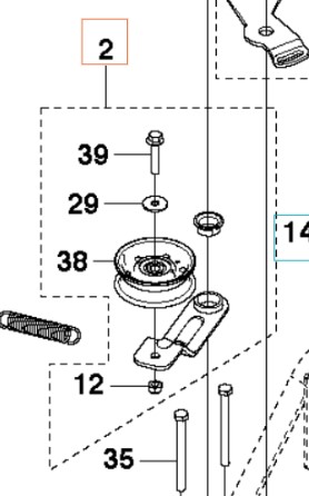 Belt tensioner Kpl in the group Spare Parts / Spare Parts Rider / Spare parts Husqvarna Rider 115B at GPLSHOP (5802790-01)