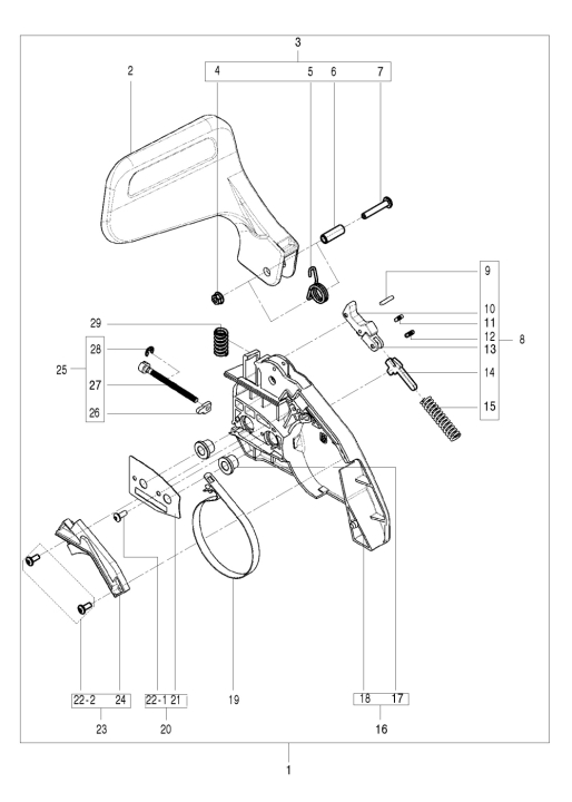 Handle Rear Kit 5826306-01 in the group Spare Parts / Spare parts Chainsaws / Spare parts Husqvarna 120/E at GPLSHOP (5826306-01)