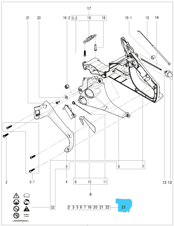 Rear Handle Assy 5826311-01 in the group Spare Parts / Spare parts Chainsaws / Spare parts Husqvarna 120/E at GPLSHOP (5826311-01)