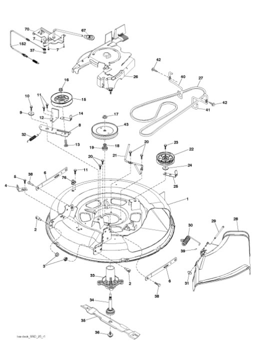 Cutting Unit 5833908-01 in the group Spare Parts / Spare parts for McCulloch Ride-on Lawn Mowers / Spare parts McCulloch M11577 at GPLSHOP (5833908-01)