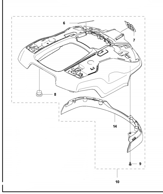 Body kit in the group Spare Parts Robotic Lawn Mower / Spare parts Husqvarna Automower® 315X / Automower 315X - 2020 at GPLSHOP (5874485-02)