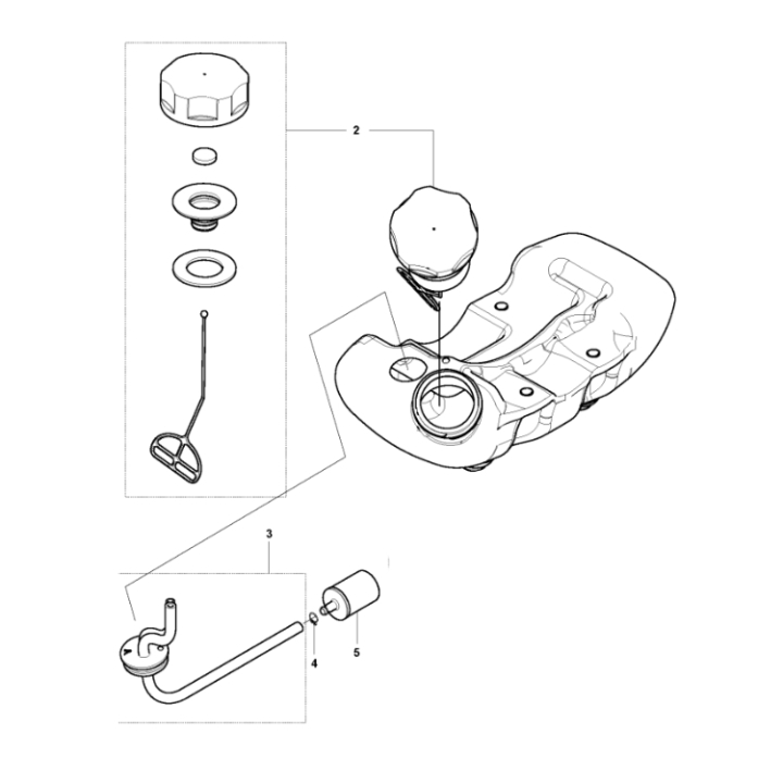 Fuel Tank Complete 5926137-02 in the group Spare Parts / Spare parts Brushcutters / ➤500 Series / Spare parts Husqvarna 541RST at GPLSHOP (5926137-02)
