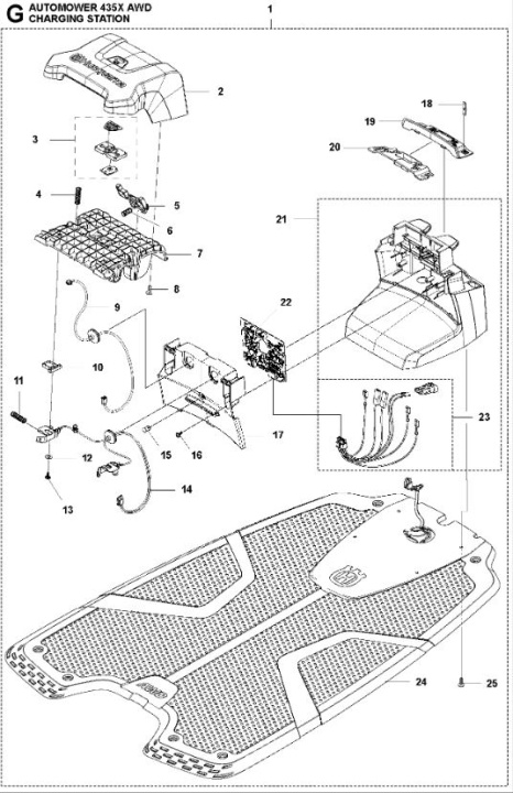 Charging station 435X AWD, 535AWD in the group Spare Parts Robotic Lawn Mower / Spare parts Husqvarna Automower® 435X AWD / Automower 435X AWD - 2023 at GPLSHOP (5953101-02)