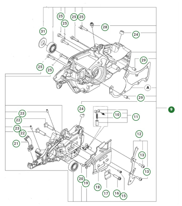 Crankcase kit 545/550Xp/Xpgmki in the group at GPLSHOP (5958977-05)
