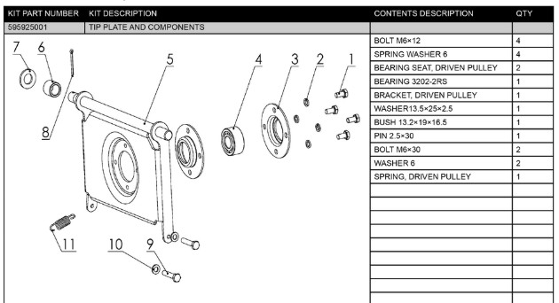 Tip plate and components in the group Spare Parts / Spare parts Husqvarna Snow blowers / Spare parts Husqvarna ST124 at GPLSHOP (5959250-01)