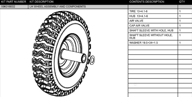 Left-hand wheel assembly and components in the group Spare Parts / Spare parts Husqvarna Snow blowers / Spare parts Husqvarna ST124 at GPLSHOP (5960160-02)