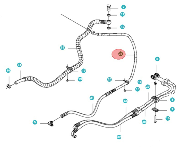 Hydraulic Hose, L=1090 5010876-01