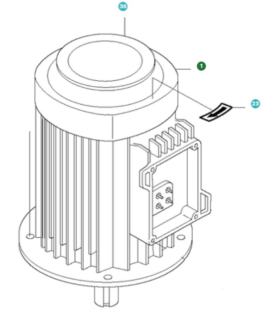 Electric motor 9.2Kw, 575-600V