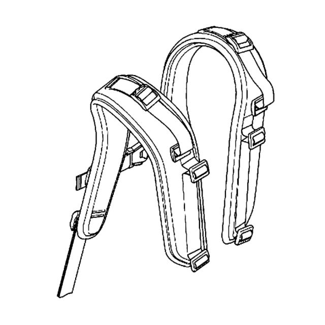 Harness assembly shoulder strap hv