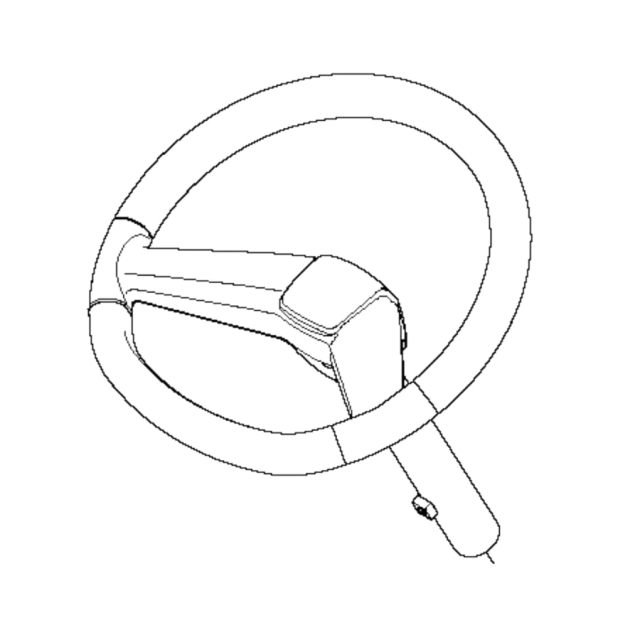 Complete Steering Wheel, Black, Long