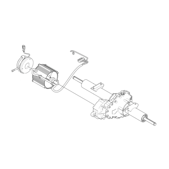 Transaxle assembly tp400r with drive motor and p-brake