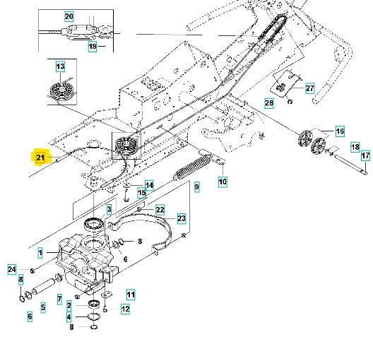 Cable compl Rider 11, 13, 15, 16, 18, 418Ts, PR17, FR2213MA