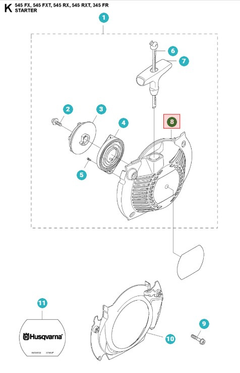 Starter housing 345FR, 545FR, 545RXT, 545FXT, 545F