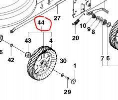 Drive wheel Five Sheet metal rim, Red
