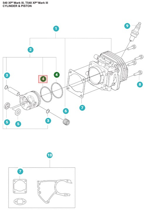 Piston Ring 439, T435, 540XP Mark III, T540XP Mark III