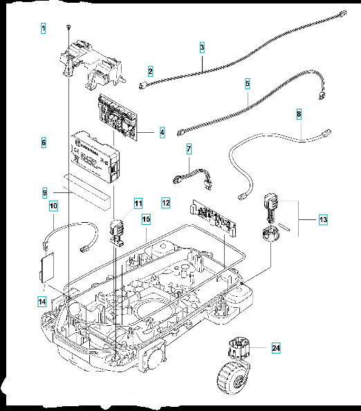 Wiring Assy Battery Automower 405X, 415X