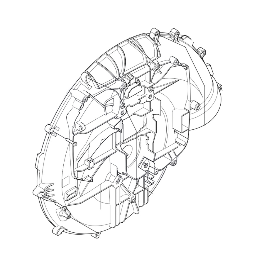 Fan housing half engine side h