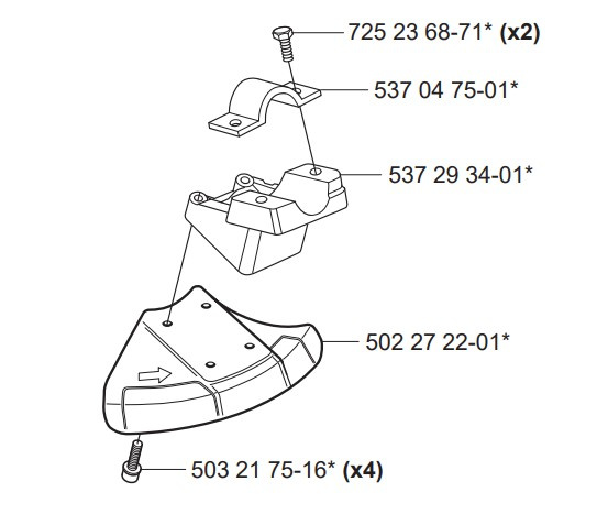 Blade guard Husqvarna 323C, 323R, 324RX, 524R, 525R etc