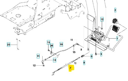 Brake wire Rider 214T AWD, 216 AWD, 316T AWD, 316TsX AWD