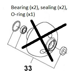 BEARING KIT Rear Wheel AM105, 305, 308