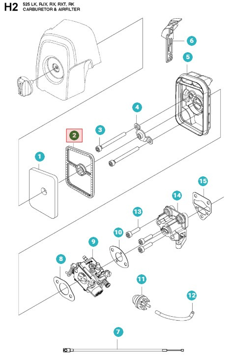 Air filter 525RX, 525RXT, 525LK, 325HE3, 325HE4, 525P5S