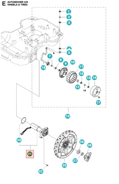 Motor Kit Drive Wheel 320, 330X, 420, 430X, 440, 450X