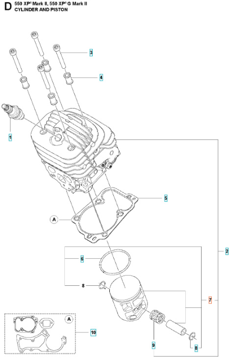 Piston Complete 545, 545G Mark II, 550XP, 550XPG Mark II