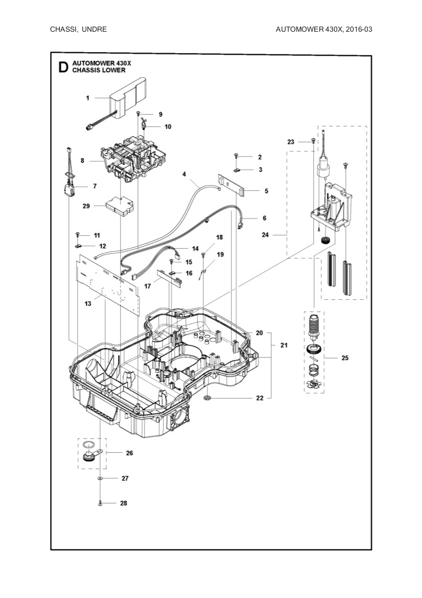 Lower chassis 330X, 430X, 450X, 520