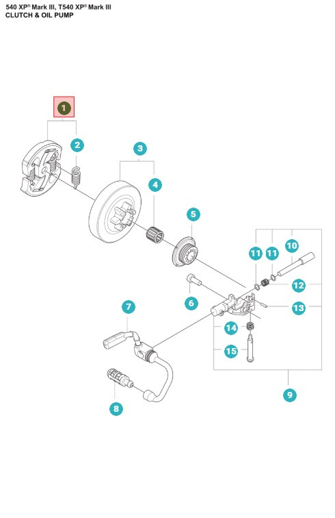 Clutch Husqvarna T540XP, T540XP Mark II, 540XP Mark III