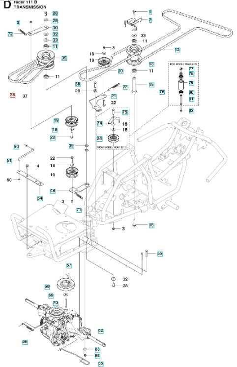 Belt R111B, Jonsered FR2312 MA