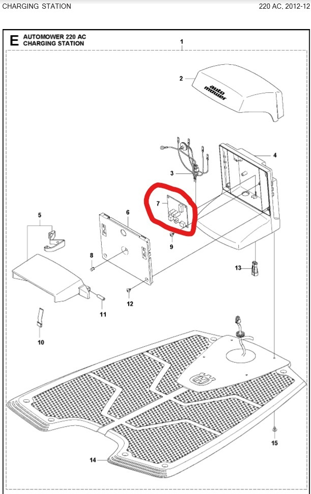 Circuit board charging station 220AC, 230ACX, 260ACX, 265ACX