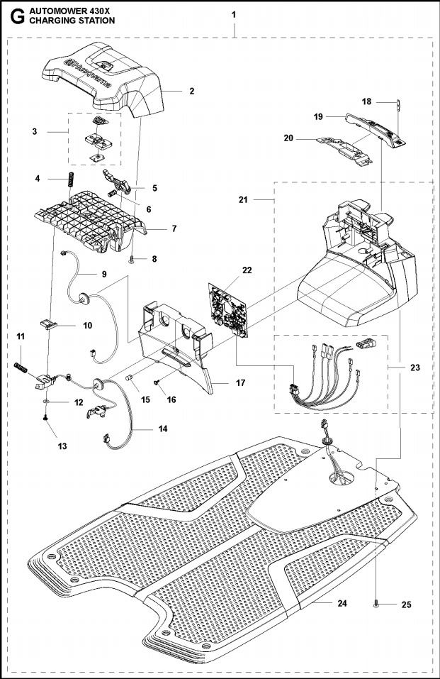 Charging station 320, 330X, 420, 430X, 440, 450X