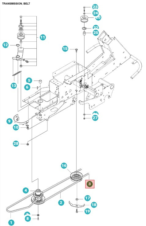 Drive belt P524, Rider 418, Pro 15, Pro 18, Proflex 21