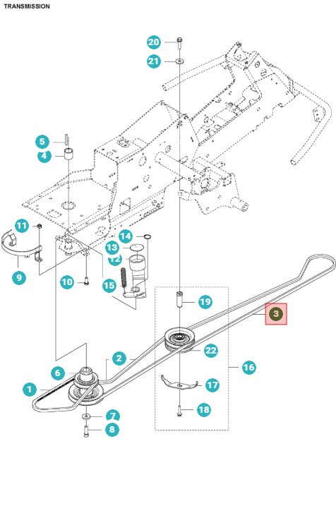 Drive belt Husqvarna R214T, R213C, R216, R216T AWD