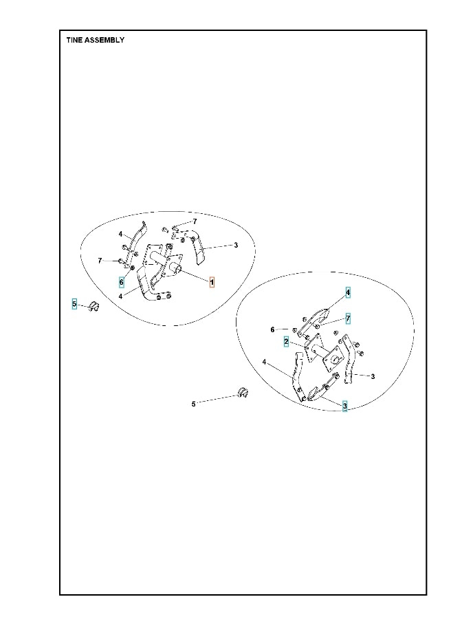 Tine Roto 400 Left Pin Hub B 5986788-01