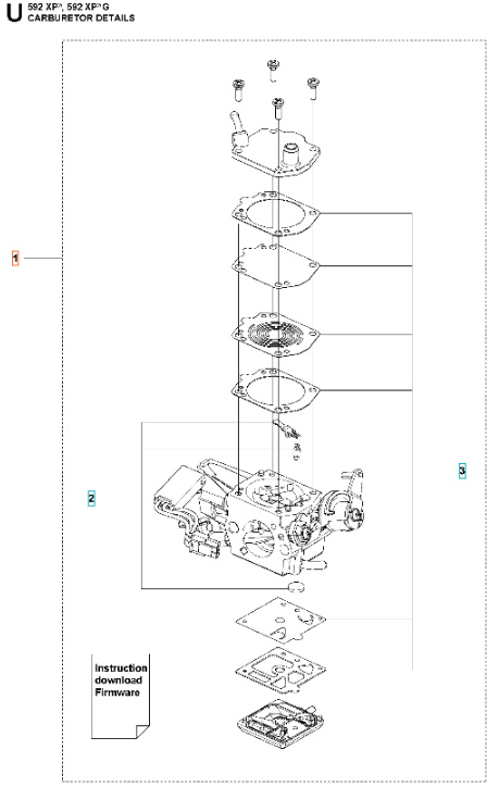 Carburetor Kit HDA-325B Husqvarna 592XP, 592XPG