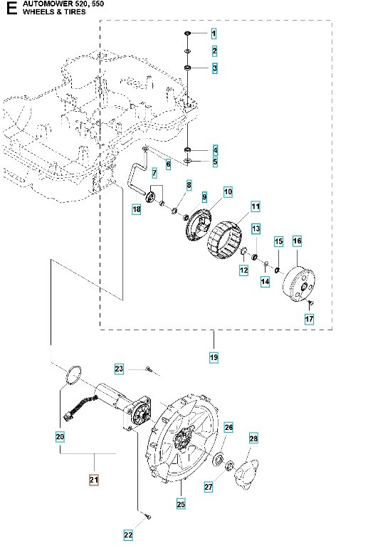 Motor Kit Drive Wheel Automower 450X Nera, 550(2023-)